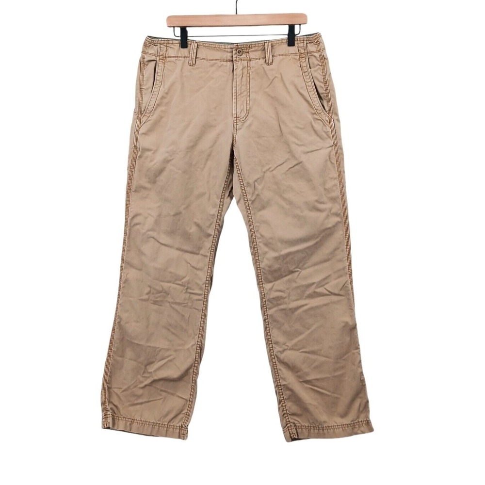 Gap Boot Fit Pants Mens 34x31 (Tag 33x32) Tan Cotton Y2K 06 Grunge Classic *Wear